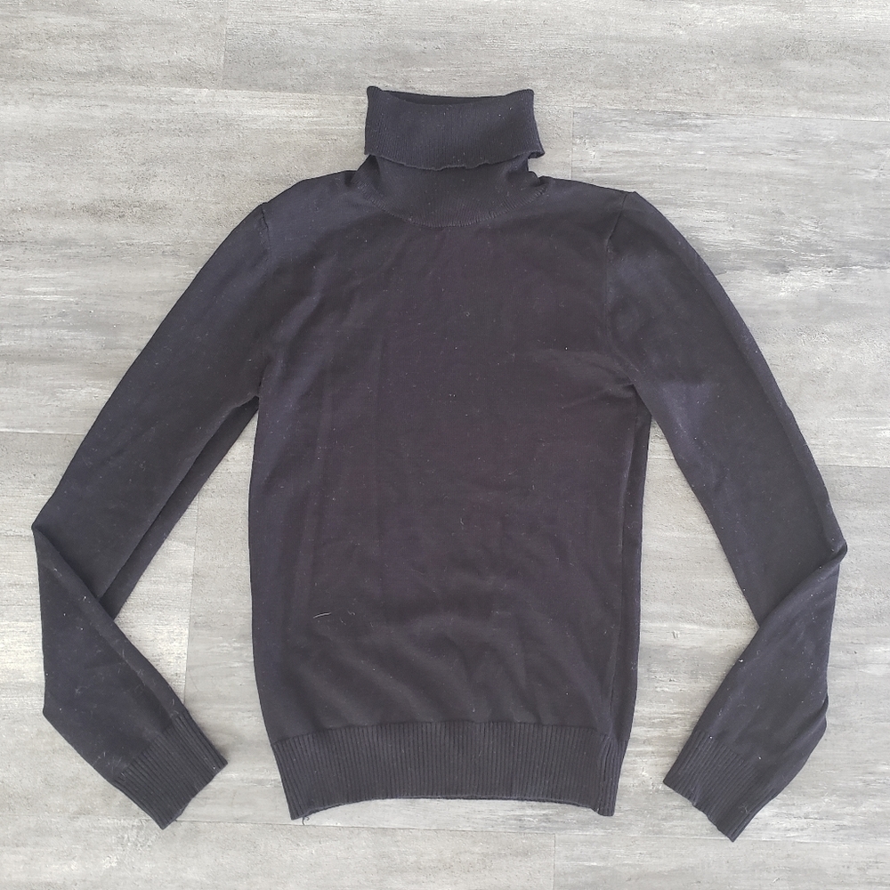 Black Basic Bozzolo Turtleneck Sweater - image 1